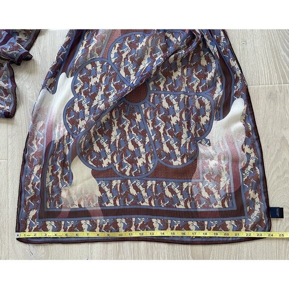 Brooks Brothers Deer Floral 100% Silk Scarf Rectangular Made in Italy Rare - Picture 11 of 12